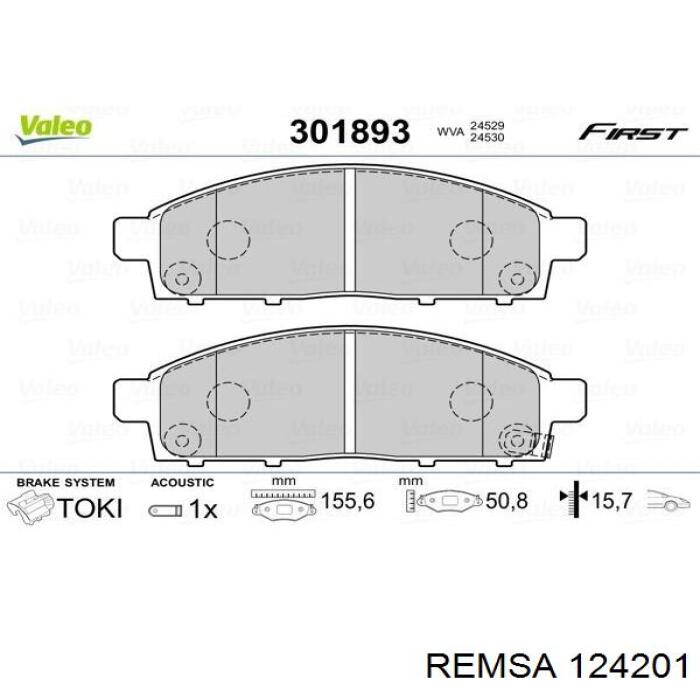 Купить 124201 Remsa Колодки тормозные