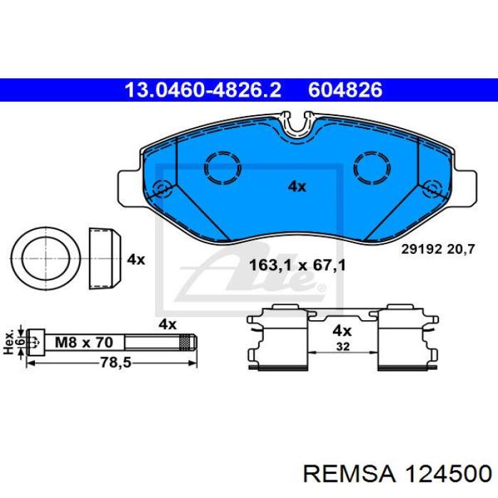 Колодки Remsa 124500 цена, от 35.43 USD
