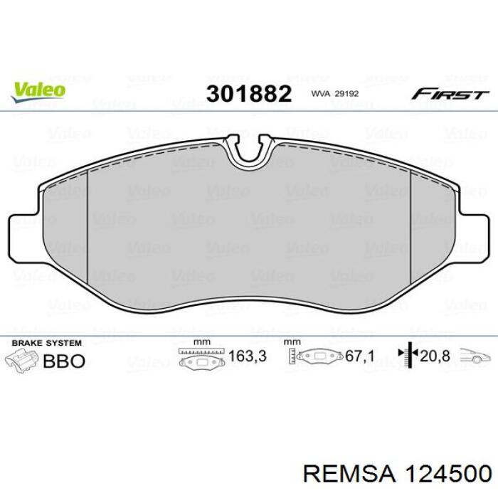 Тормозные колодки Remsa 124500