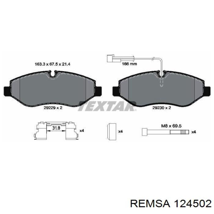 124502 Remsa колодки тормозные передние дисковые