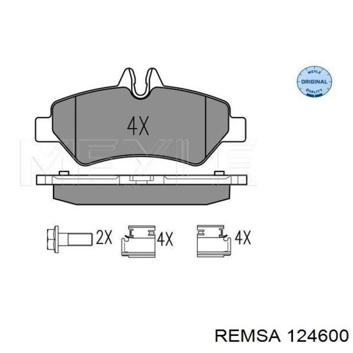 Купить 124600 Remsa Колодки тормозные задние, дисковые