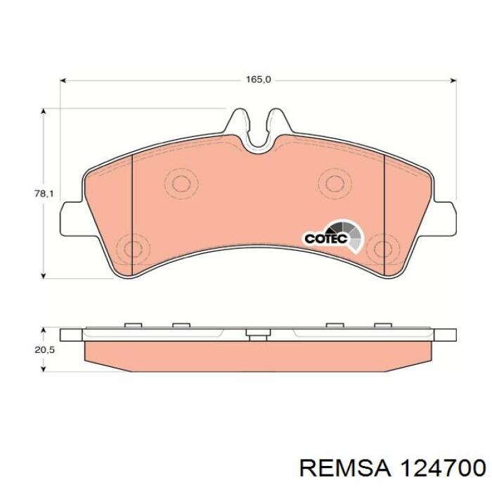 Колодки дисковые  Remsa 124700 цена, от 31.24 USD