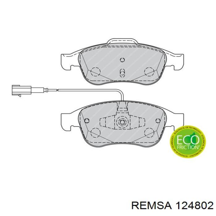 Купить 124802 Remsa Колодки тормозные