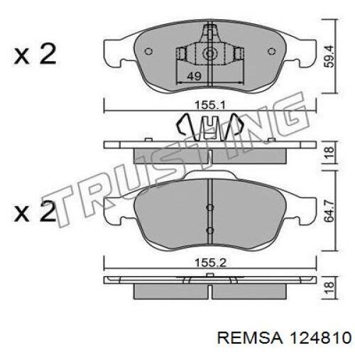 Колодки Remsa 124810 цена, от 28.38 USD
