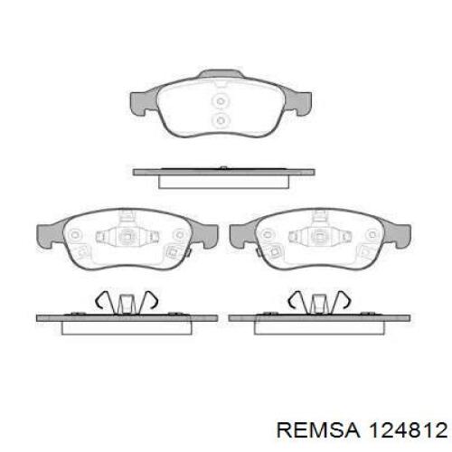 Передние тормозные колодки 124812 Remsa