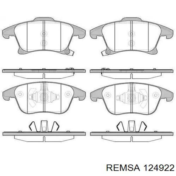 1249.22 Remsa колодки тормозные передние дисковые