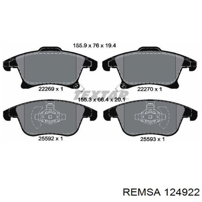 Колодки Remsa 124922 цена, от 33.62 USD