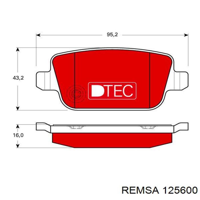 Купить 125600 Remsa Колодки тормозные задние, дисковые