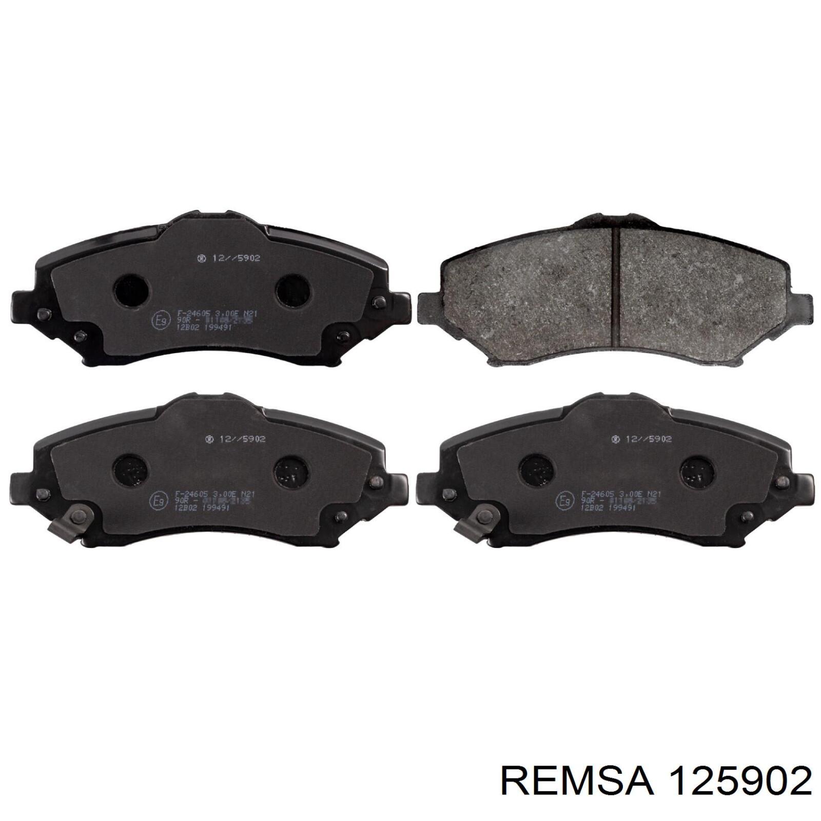 Передние тормозные колодки 125902 Remsa