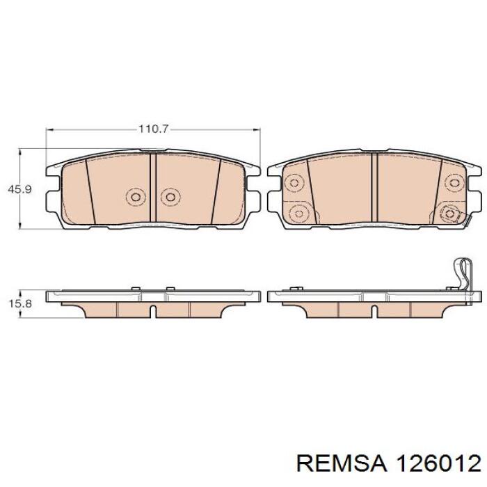 Задние дисковые колодки Remsa 126012