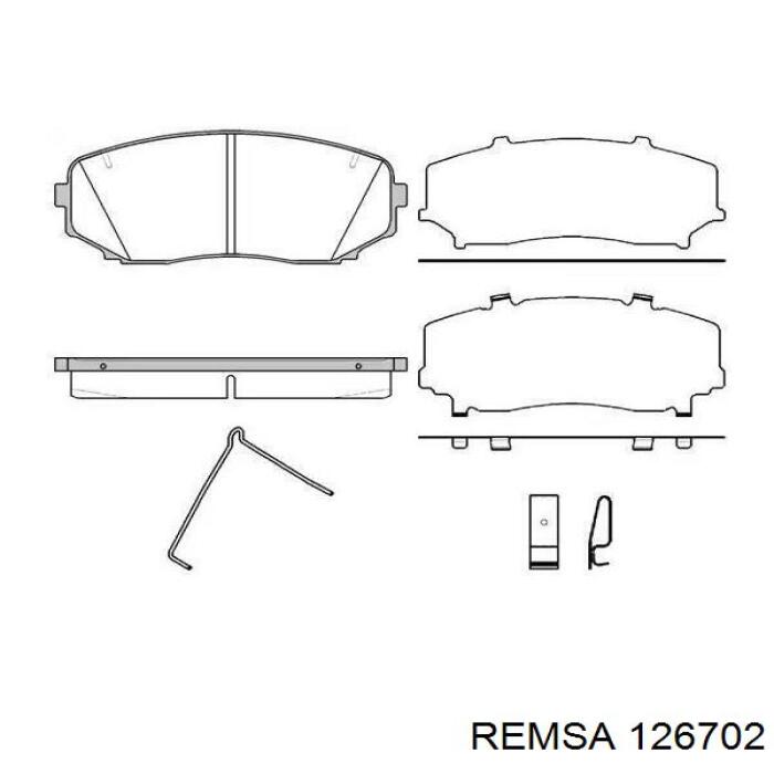 Передние тормозные колодки 126702 Remsa