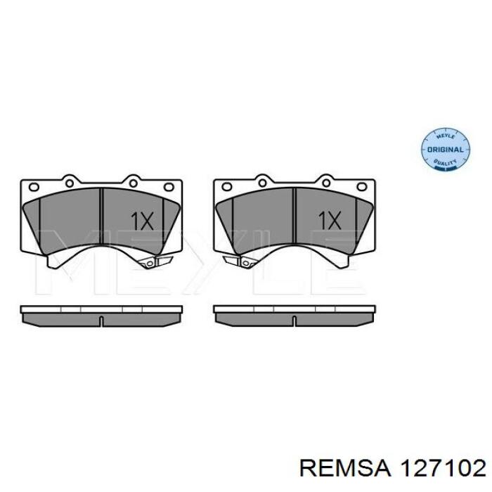 127102 Remsa колодки тормозные передние дисковые