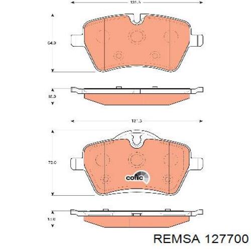 Тормозные колодки Remsa 127700
