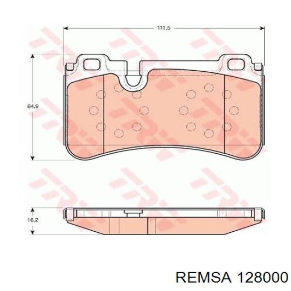 128000 Remsa Колодки тормозные дисковые комплект