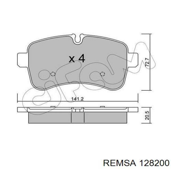 Купить 128200 Remsa Колодки тормозные задние, дисковые
