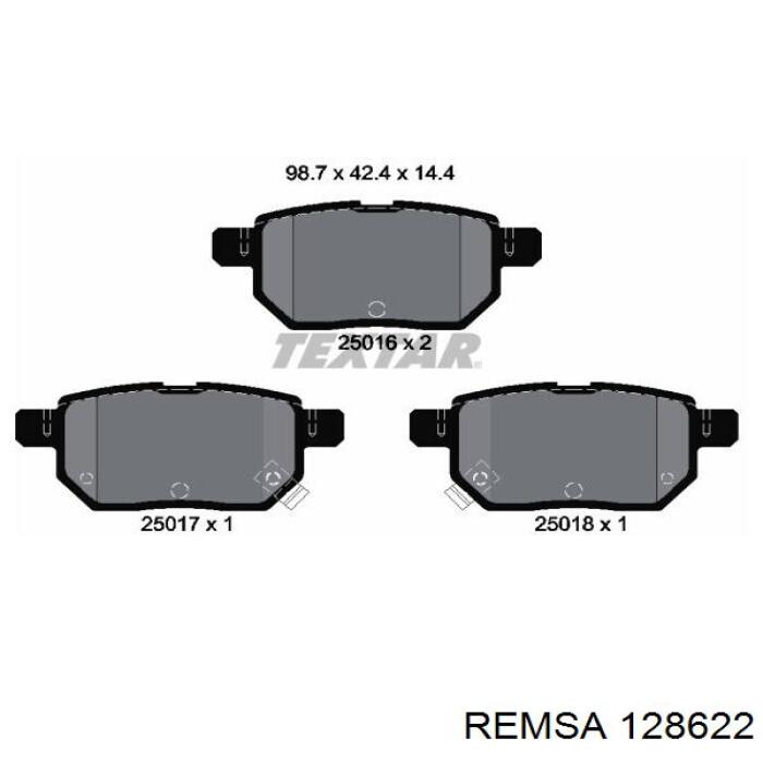 Колодки гальмові задні, дискові 128622 Remsa