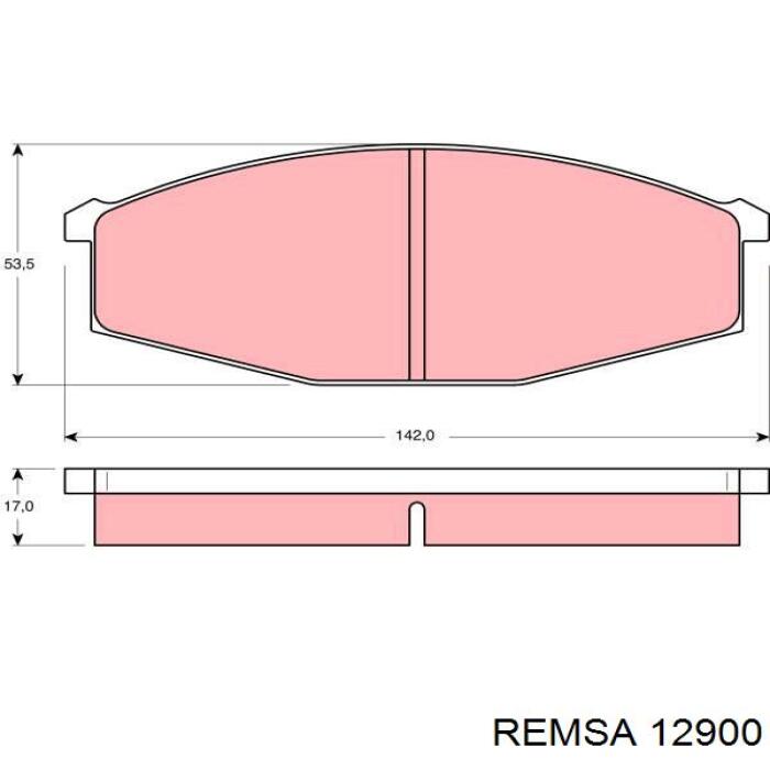 Передние тормозные колодки 12900 Remsa