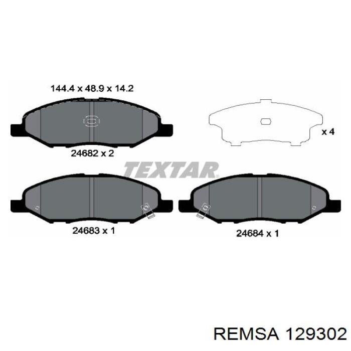 Купить 129302 Remsa Колодки тормозные
