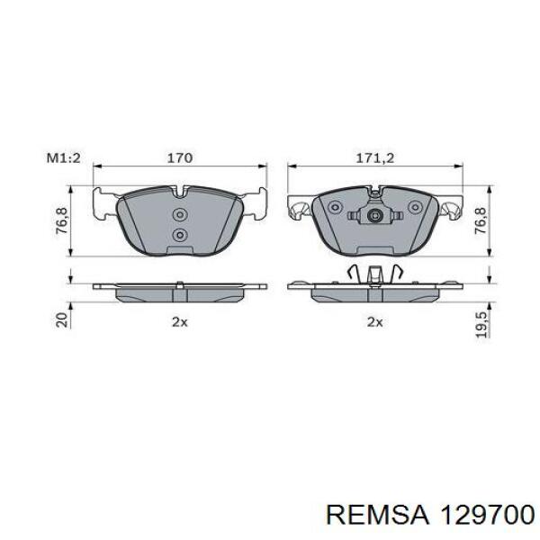 Тормозные колодки Remsa 129700