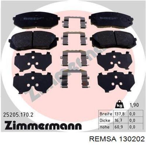Тормозные колодки Remsa 130202