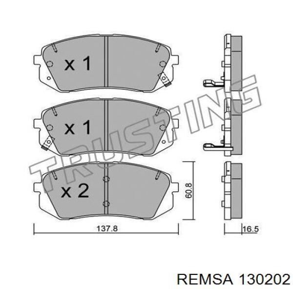 Передние тормозные колодки 130202 Remsa