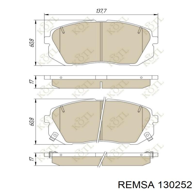 130252 Remsa Колодки передние