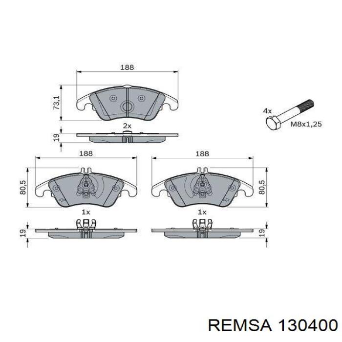 130400 Remsa Колодки передние