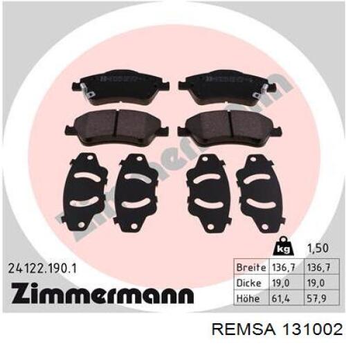 Тормозные колодки Remsa 131002