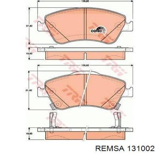 Колодки Remsa 131002 цена, от 29.01 USD