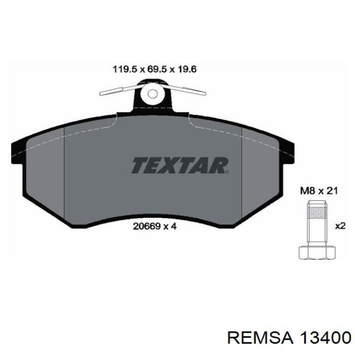 Передние тормозные колодки 13400 Remsa