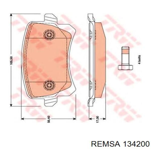 Колодки дисковые  Remsa 134200 цена, от 25.93 USD