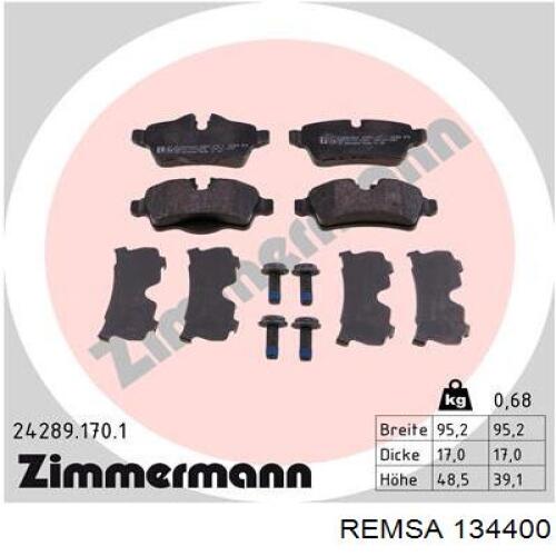 Колодки дисковые  Remsa 134400 цена, от 23.12 USD