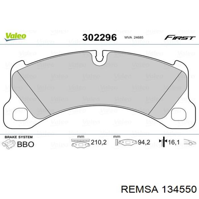 Купить 134550 Remsa Колодки тормозные