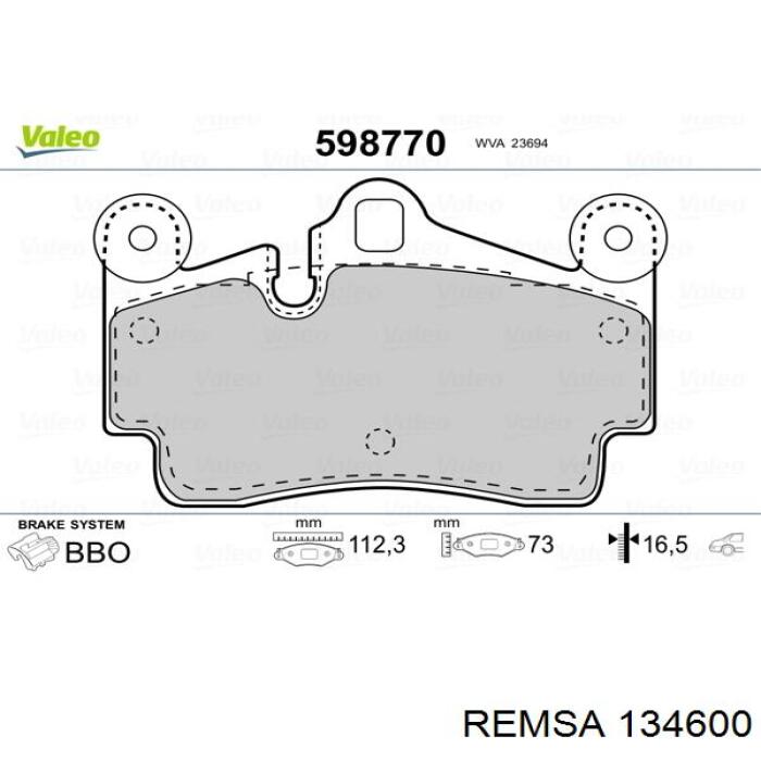 Колодки дисковые  Remsa 134600 цена, от 41.95 USD