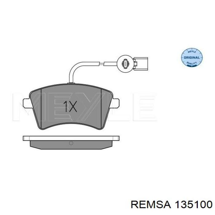 Передние тормозные колодки 135100 Remsa