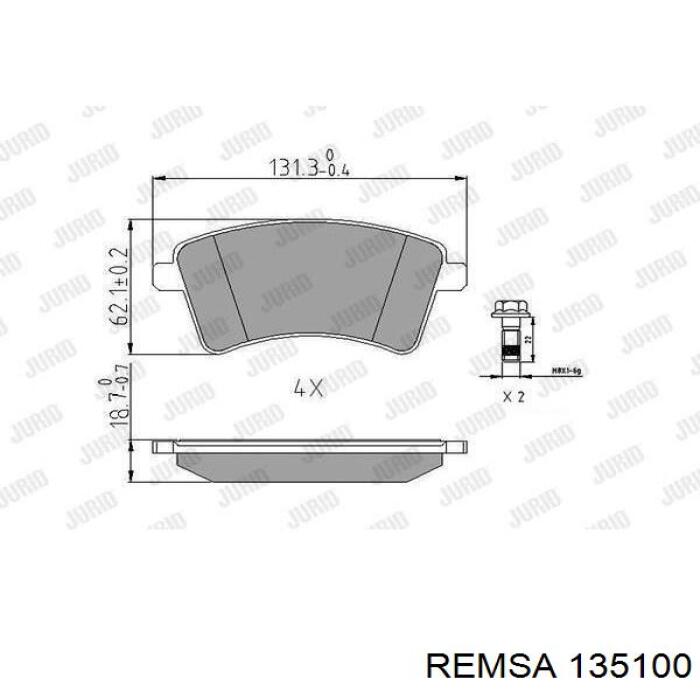 Тормозные колодки Remsa 135100