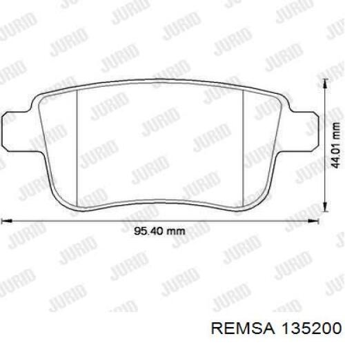 Задние тормозные колодки 135200 Remsa