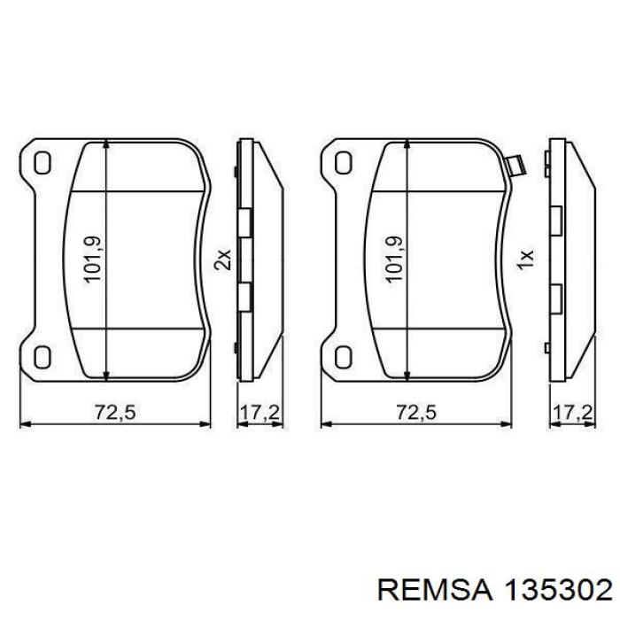 Купить 135302 Remsa Колодки тормозные задние, дисковые