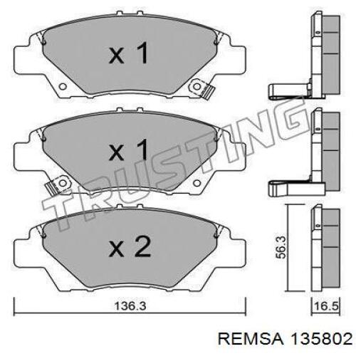 Тормозные колодки Remsa 135802