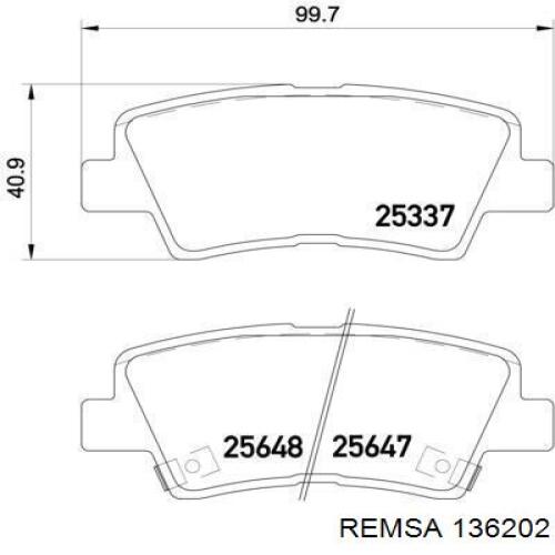 136202 Remsa Колодки тормозные дисковые комплект