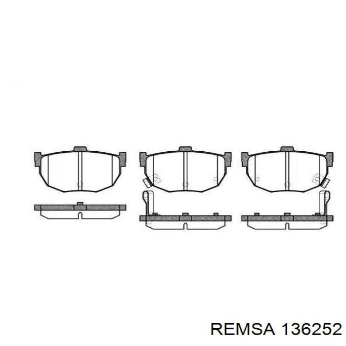 Купить 136252 Remsa Колодки тормозные задние, дисковые