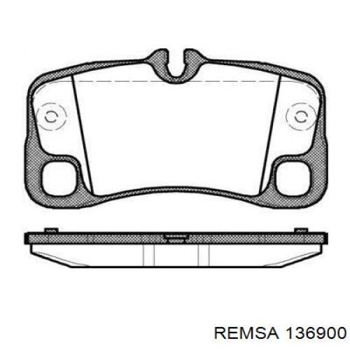 Задние тормозные колодки 136900 Remsa