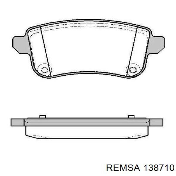 Задние тормозные колодки 138710 Remsa