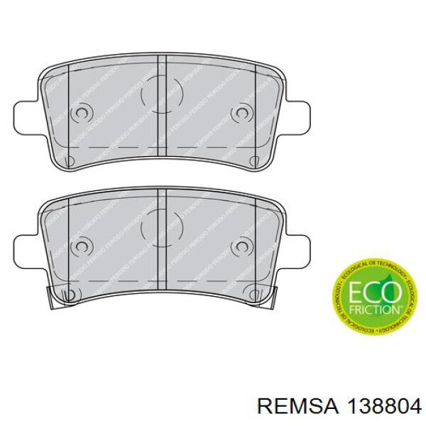 Колодки гальмові задні, дискові 138804 Remsa