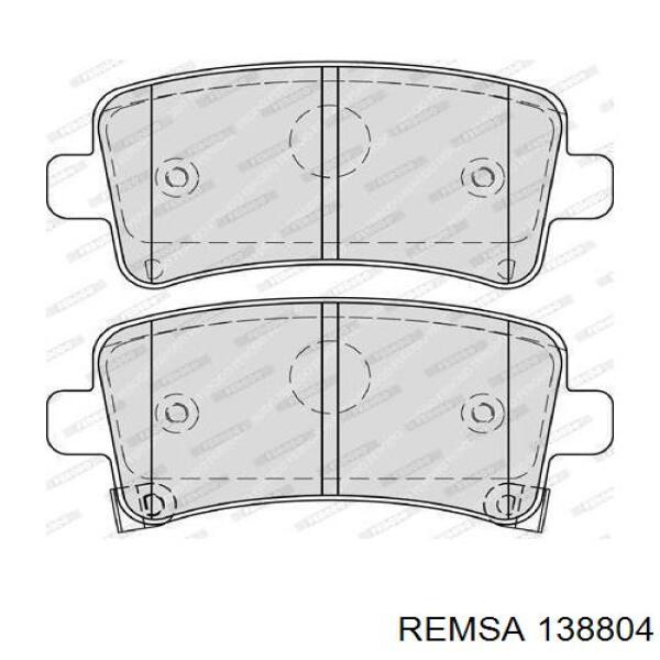 Задние тормозные колодки 138804 Remsa