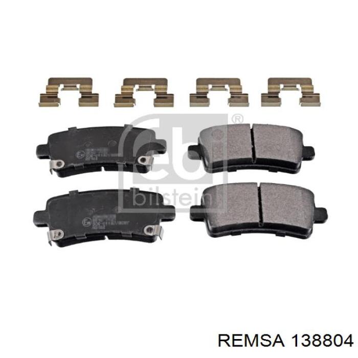 Колодки гальмові задні, дискові 138804 Remsa