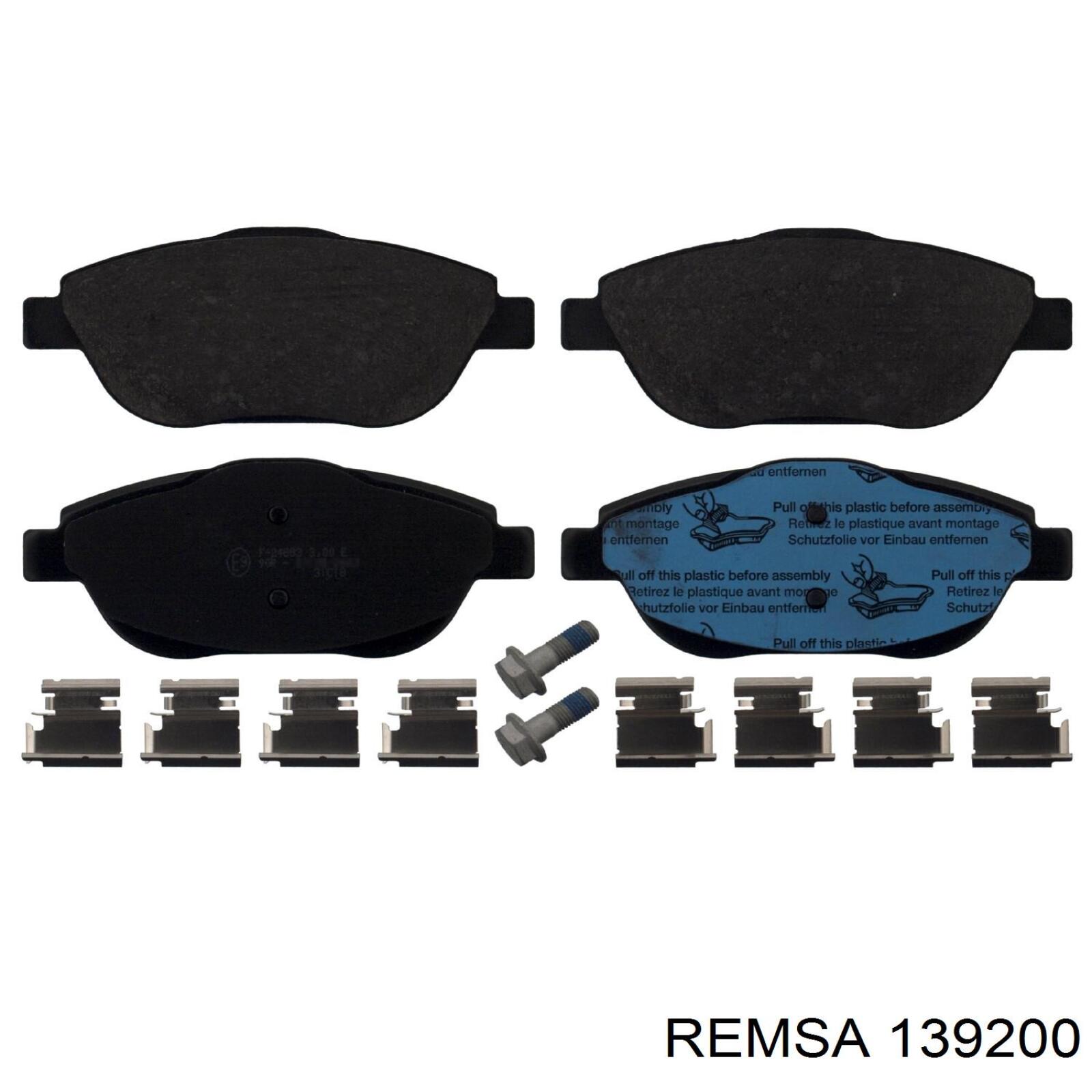 Передние тормозные колодки 139200 Remsa