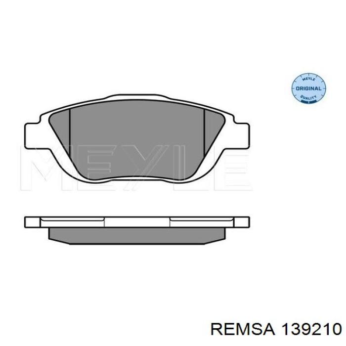 139210 Remsa колодки тормозные передние дисковые