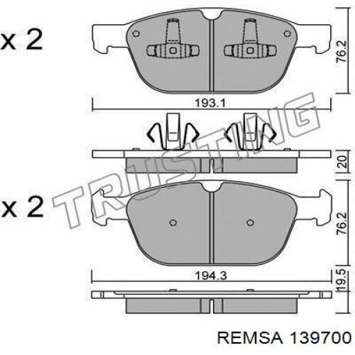 Колодки Remsa 139700 цена, от 41.86 USD