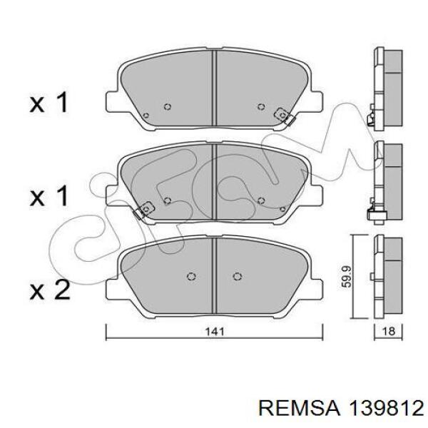 139812 Remsa колодки тормозные передние дисковые